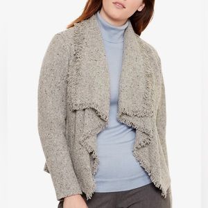 Lauren Ralph Lauren Women’s Gray Fringed Wool-Blend Jacket L-XL